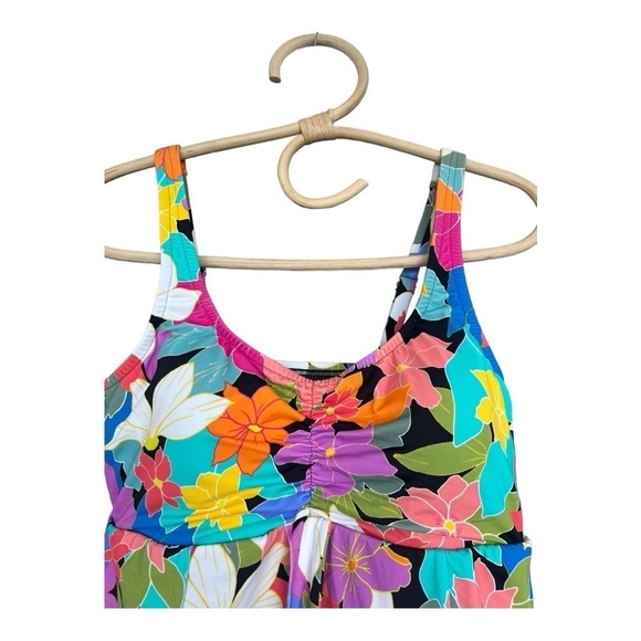 Swim Solutions Floral Frenzy Tummy Control Thigh Enhancer Swim Dress NEW - Picture 4 of 16